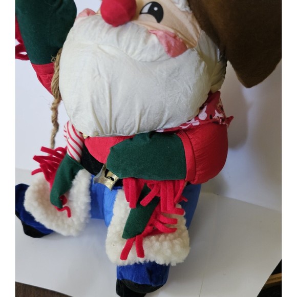 Plush Vintage Christmas Cowboy Santa Partial Tag Candy Cane Guns... - Picture 14 of 16